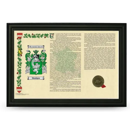 Montigue Armorial Landscape Framed - Black