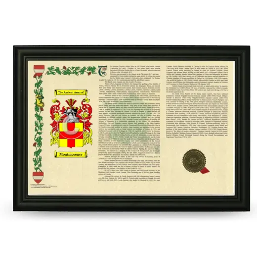 Montmorency Armorial Landscape Framed - Black