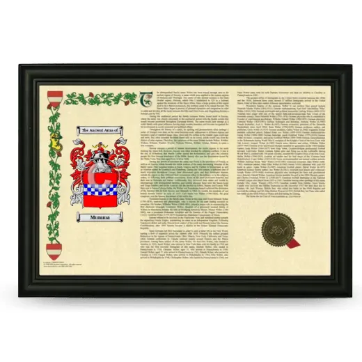 Mumma Armorial Landscape Framed - Black