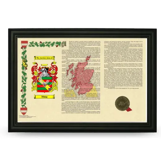 Mung Armorial Landscape Framed - Black