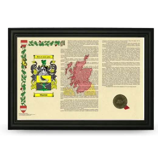 Murtrie Armorial Landscape Framed - Black