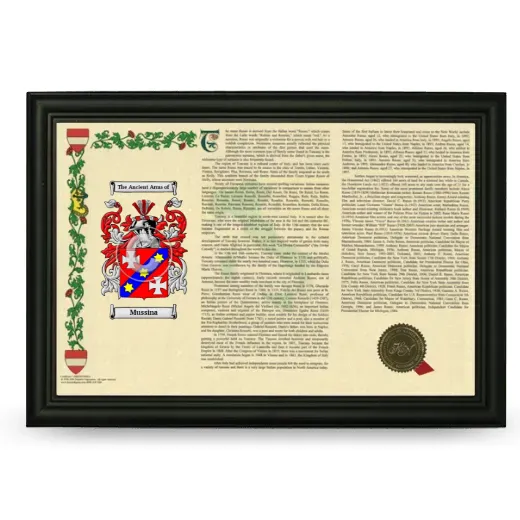 Mussina Armorial Landscape Framed - Black