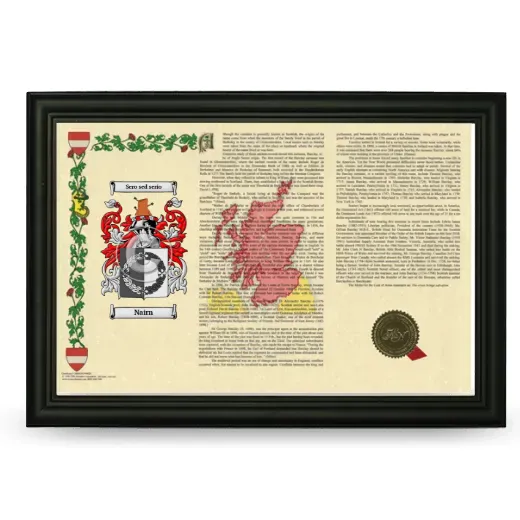 Nairn Armorial Landscape Framed - Black