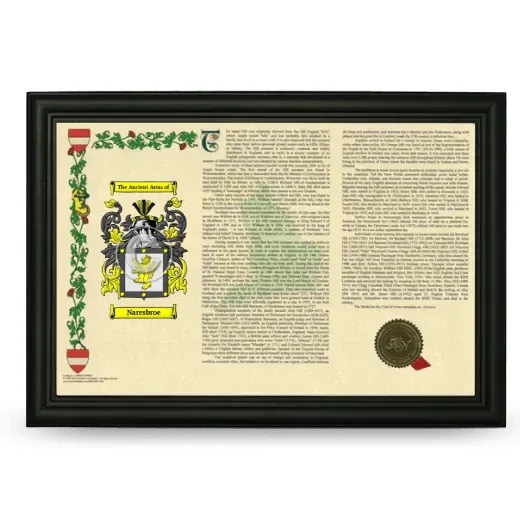 Naresbroe Armorial Landscape Framed - Black