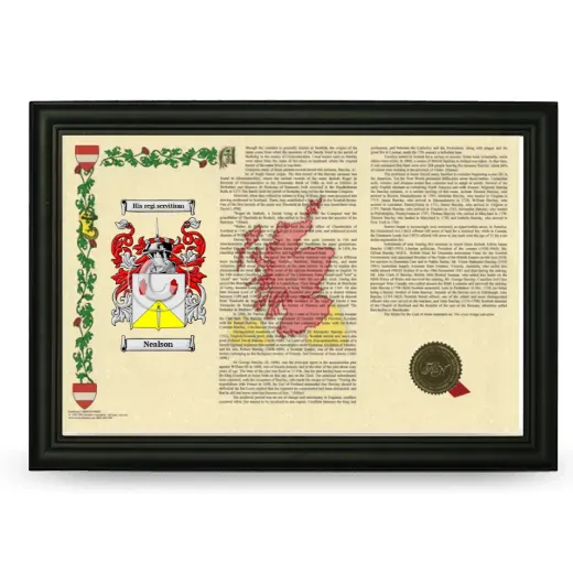Nealson Armorial Landscape Framed - Black