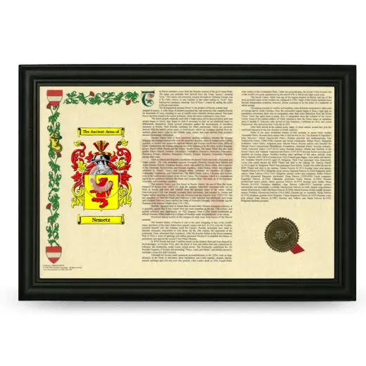 Nemetz Armorial Landscape Framed - Black