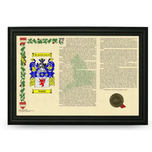 Neufeld Armorial Landscape Framed - Black