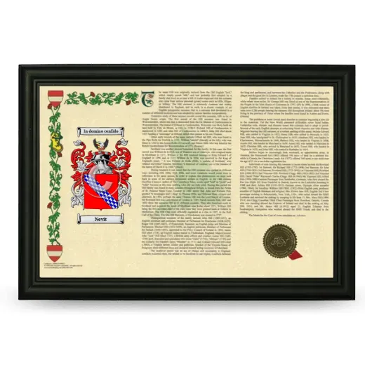 Nevit Armorial Landscape Framed - Black