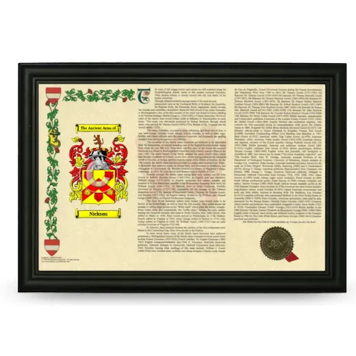 Nickson Armorial Landscape Framed - Black