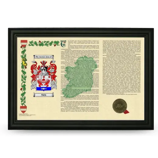 Niels Armorial Landscape Framed - Black