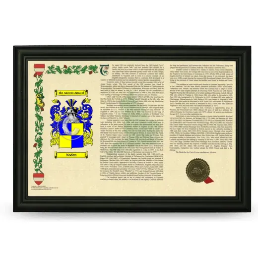 Noden Armorial Landscape Framed - Black