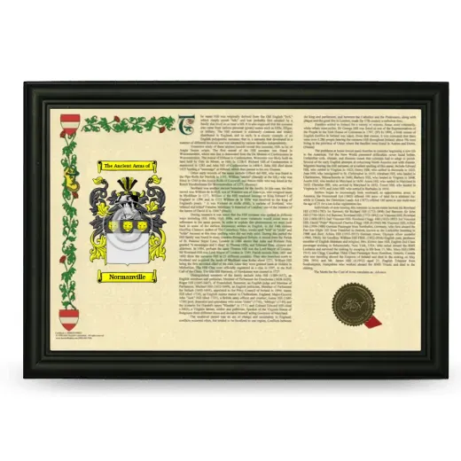 Normanville Armorial Landscape Framed - Black
