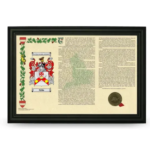 Nylin Armorial Landscape Framed - Black