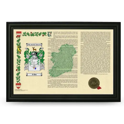 O dea Armorial Landscape Framed - Black