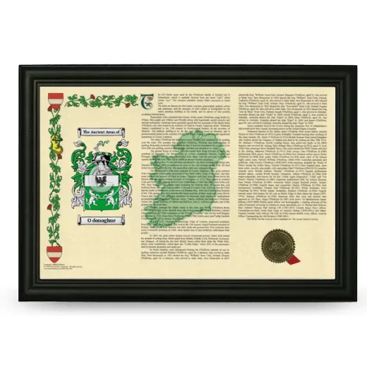 O donoghue Armorial Landscape Framed - Black