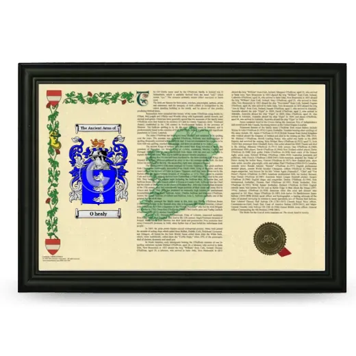 O healy Armorial Landscape Framed - Black