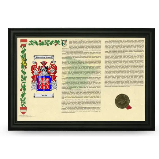 Ocaña Armorial Landscape Framed - Black