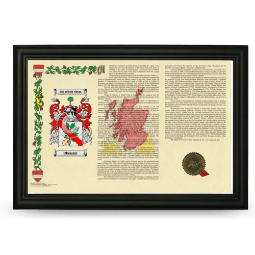 Okemint Armorial Landscape Framed - Black
