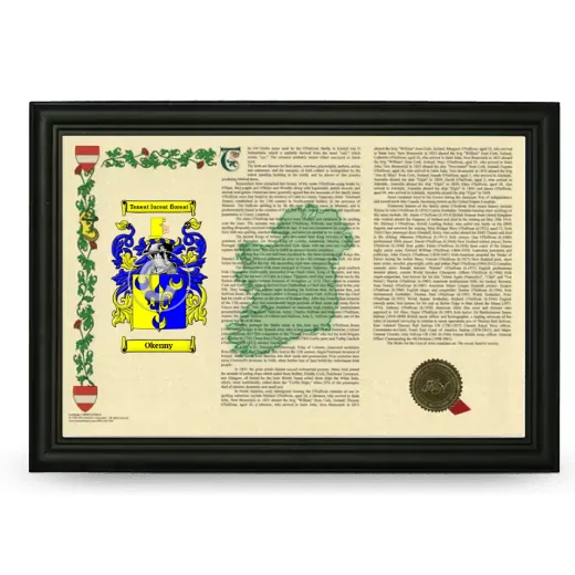 Okenny Armorial Landscape Framed - Black