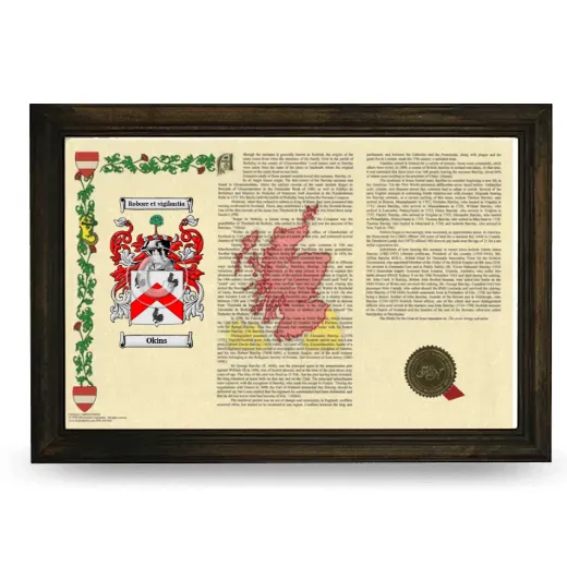 Okins Armorial Landscape Framed - Brown