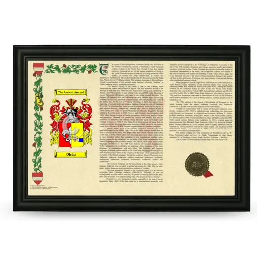 Olsén Armorial Landscape Framed - Black