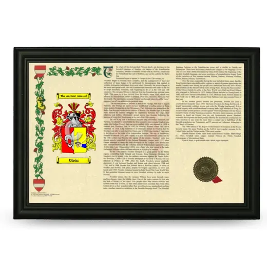 Olsén Armorial Landscape Framed - Black