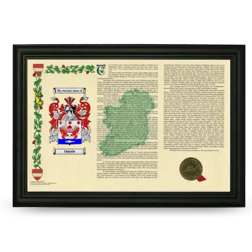 Oneyle Armorial Landscape Framed - Black