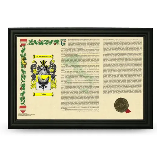 Orias Armorial Landscape Framed - Black