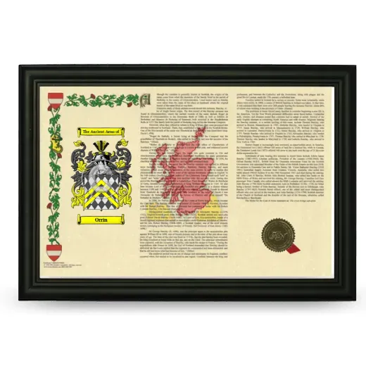 Orrin Armorial Landscape Framed - Black