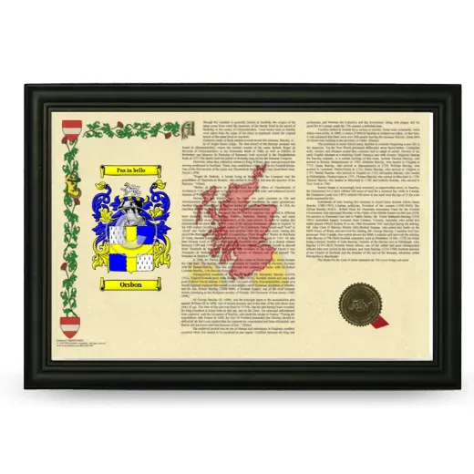 Orsbon Armorial Landscape Framed - Black