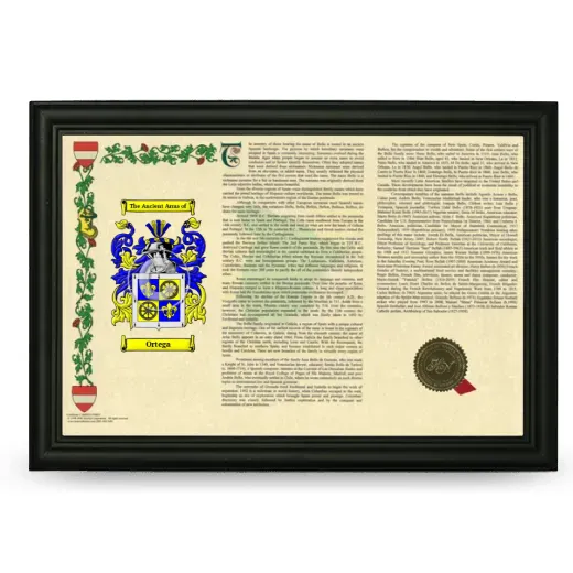 Ortega Armorial Landscape Framed - Black