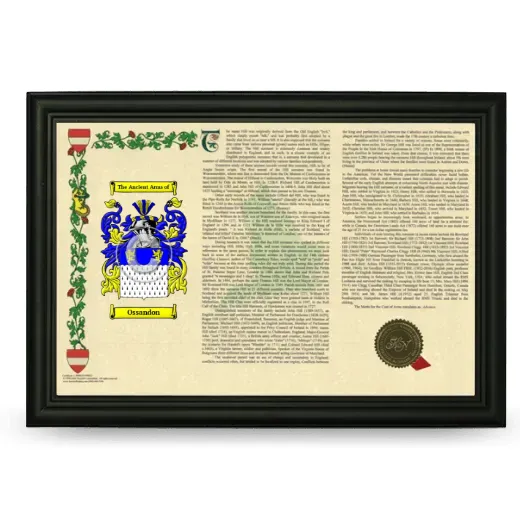 Ossandon Armorial Landscape Framed - Black