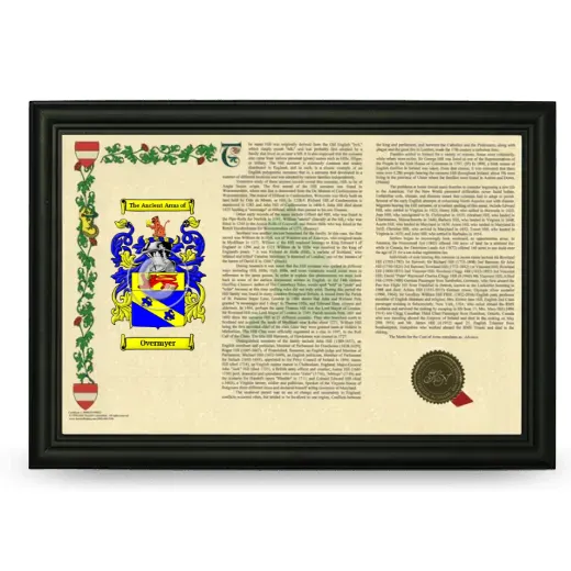 Overmyer Armorial Landscape Framed - Black