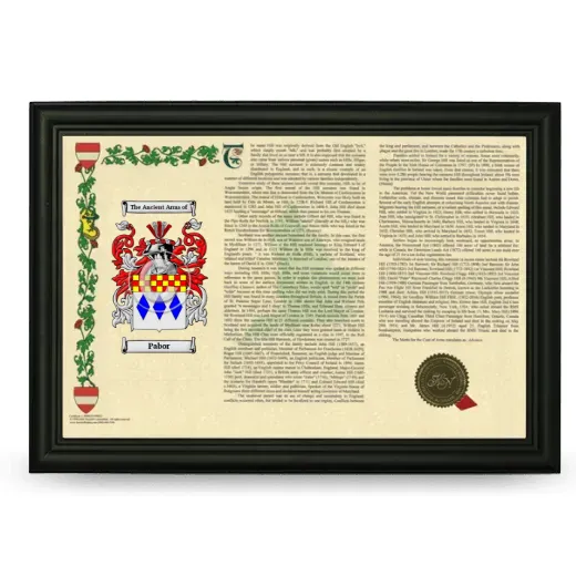 Pabor Armorial Landscape Framed - Black