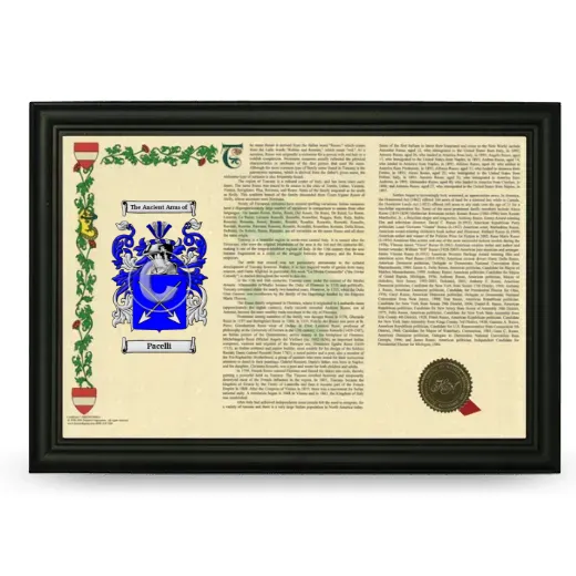 Pacelli Armorial Landscape Framed - Black