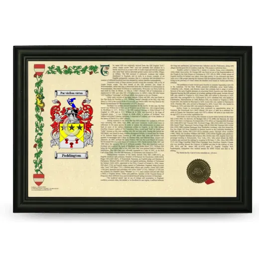Paddington Armorial Landscape Framed - Black