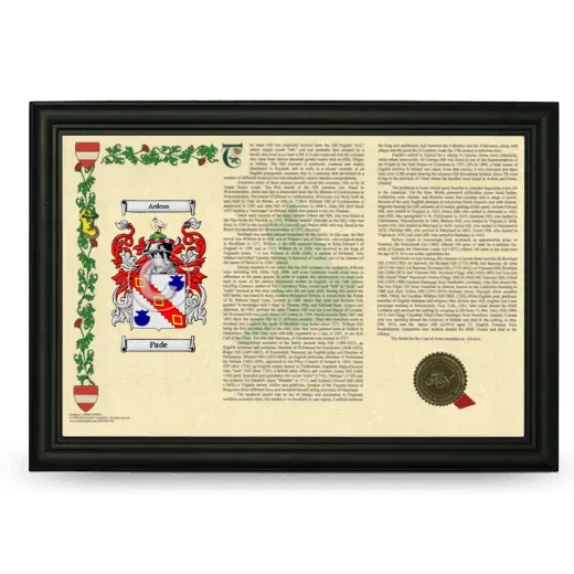 Pade Armorial Landscape Framed - Black