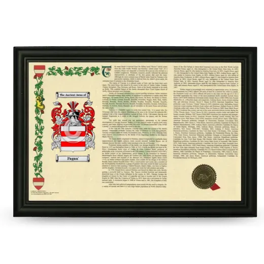 Pagan' Armorial Landscape Framed - Black