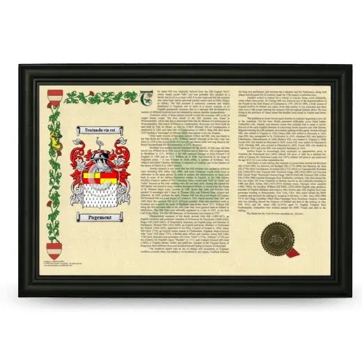 Pagement Armorial Landscape Framed - Black