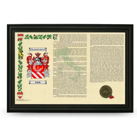Paiola Armorial Landscape Framed - Black