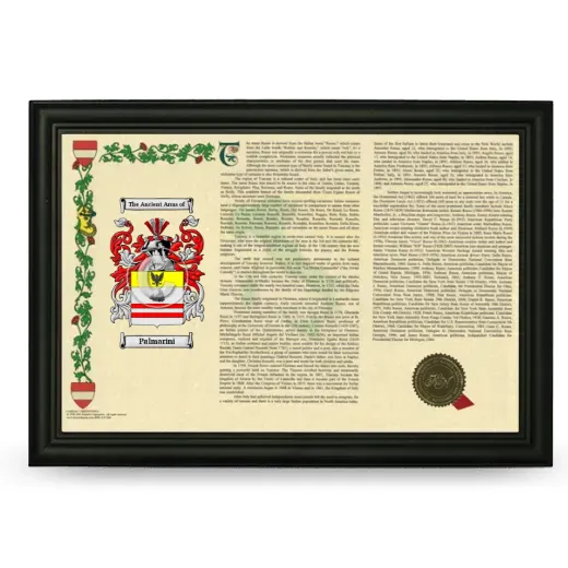 Palmarini Armorial Landscape Framed - Black