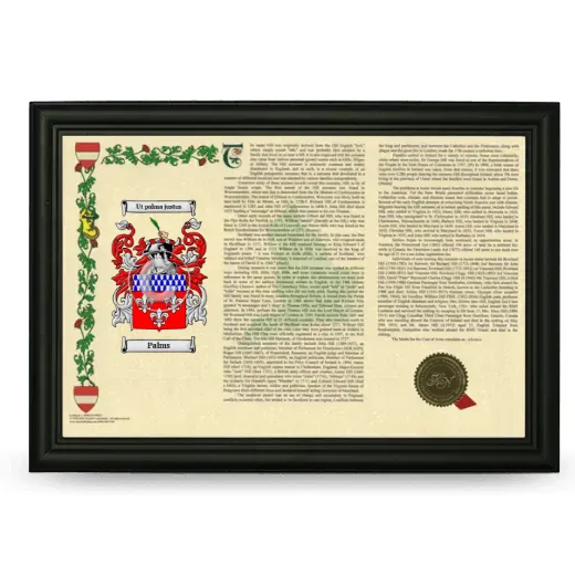 Palms Armorial Landscape Framed - Black