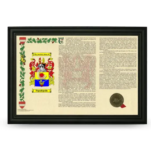 Papadopolis Armorial Landscape Framed - Black