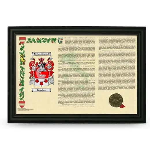 Papafava Armorial Landscape Framed - Black