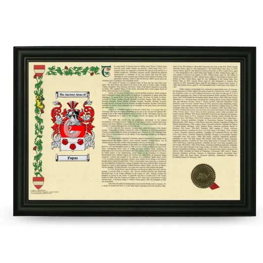 Papas Armorial Landscape Framed - Black