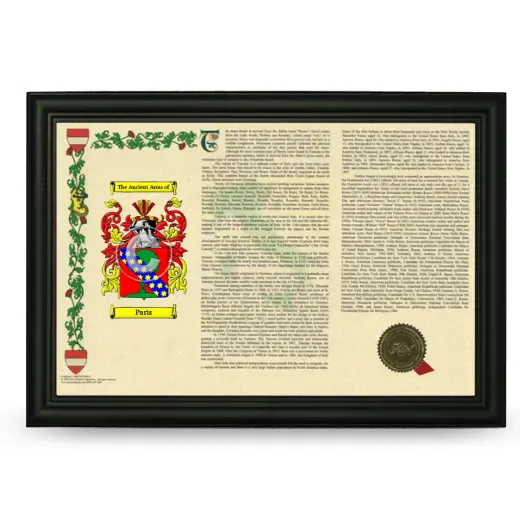 Paris Armorial Landscape Framed - Black