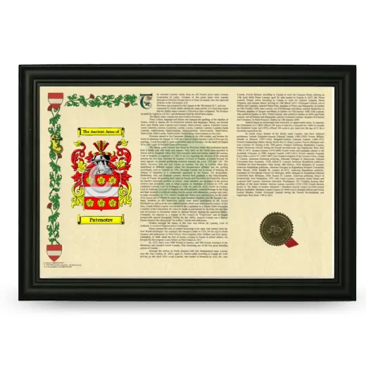 Patenotre Armorial Landscape Framed - Black