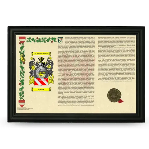 Pauer Armorial Landscape Framed - Black