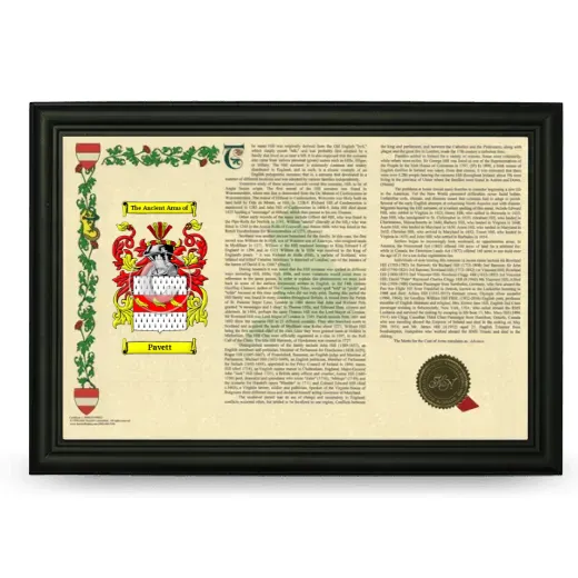 Pavett Armorial Landscape Framed - Black
