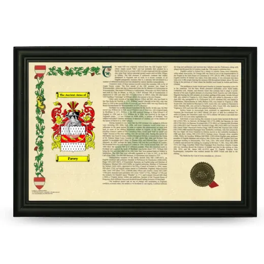 Pavey Armorial Landscape Framed - Black
